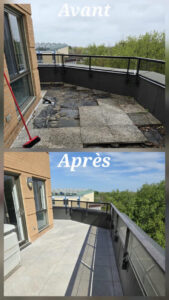 Réalisation dalles sur plots — avant/après 5